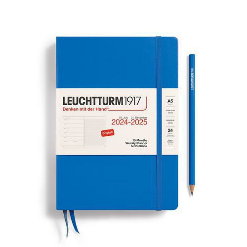 Leuchtturm, Blue, Academic, Art & School, 2025, 18 Month, A5, Medium, Weekly, Planner, Notebook, Sky, 816344